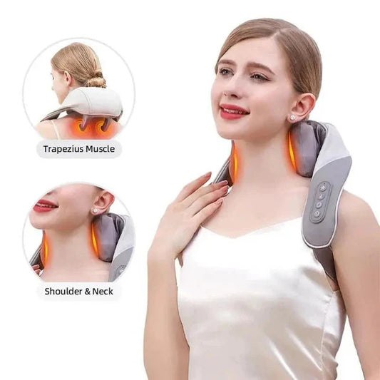 Rechargeable Type-C Charging Neck Shoulder Back Waist Kneading Massage